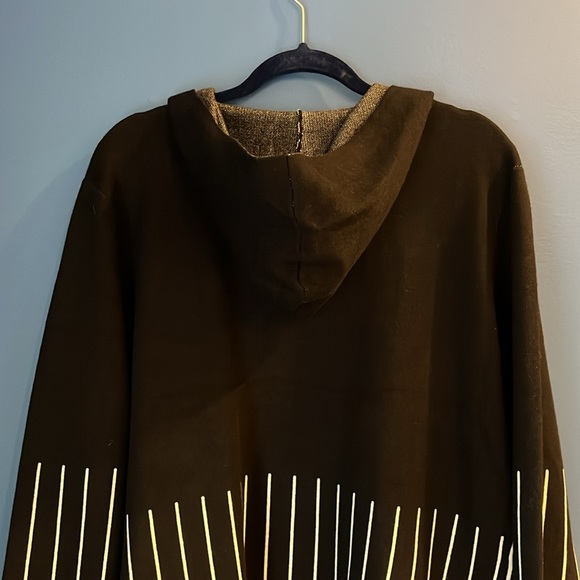 Women’s Romimona Black and White Hooded Cardigan Sweater Jacket NWT 1 XL - Picture 8 of 16